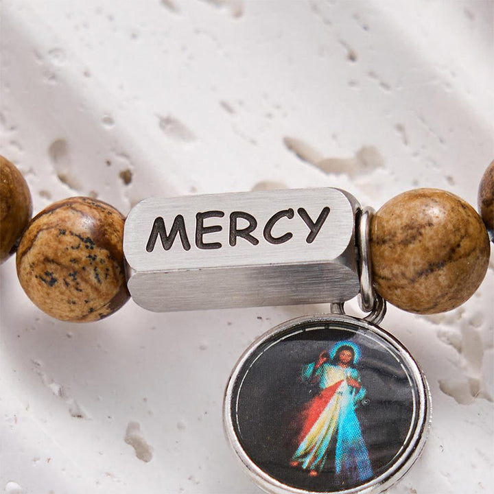 SolaceBeads Divine Mercy Picture Stone Bracelet: Faith Shines in Daily Moments - image 3