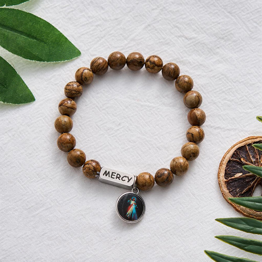 SolaceBeads Divine Mercy Picture Stone Bracelet: Faith Shines in Daily Moments - image 7