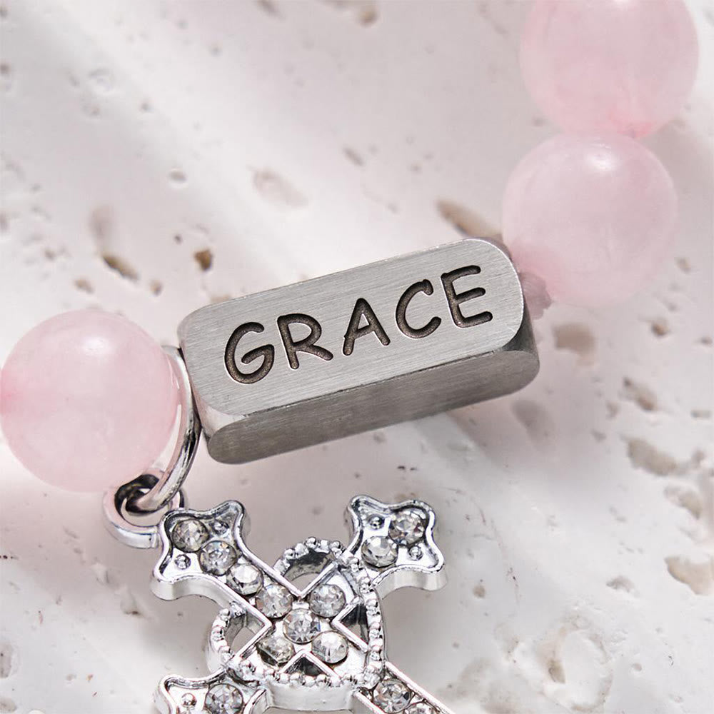 SolaceBeads Rose Quartz Bracelet: Grace‑Inspired Engraved Daily Faith Reminder - image 4