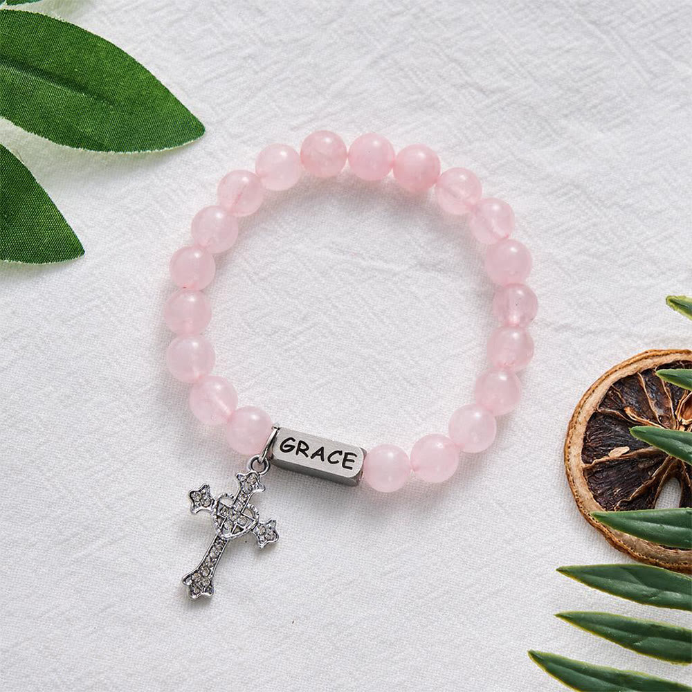 SolaceBeads Rose Quartz Bracelet: Grace‑Inspired Engraved Daily Faith Reminder - image 6