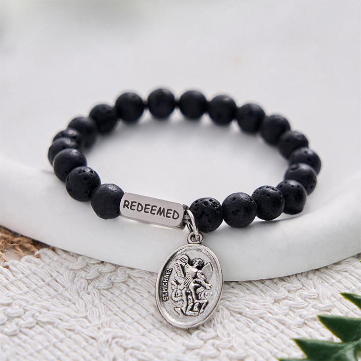 SolaceBeads Lava Stone Bracelet: Faith‑Centered REDEEMED Faith Reminder - image 2