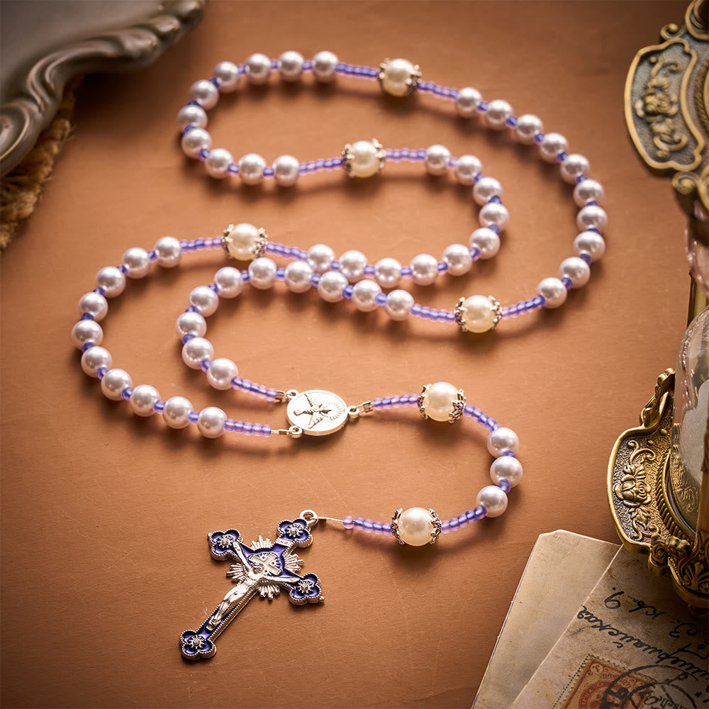 SolaceBeads Purple Pearl Artistic Rosary: Gentle Grace for Your Quiet Prayers - image 3