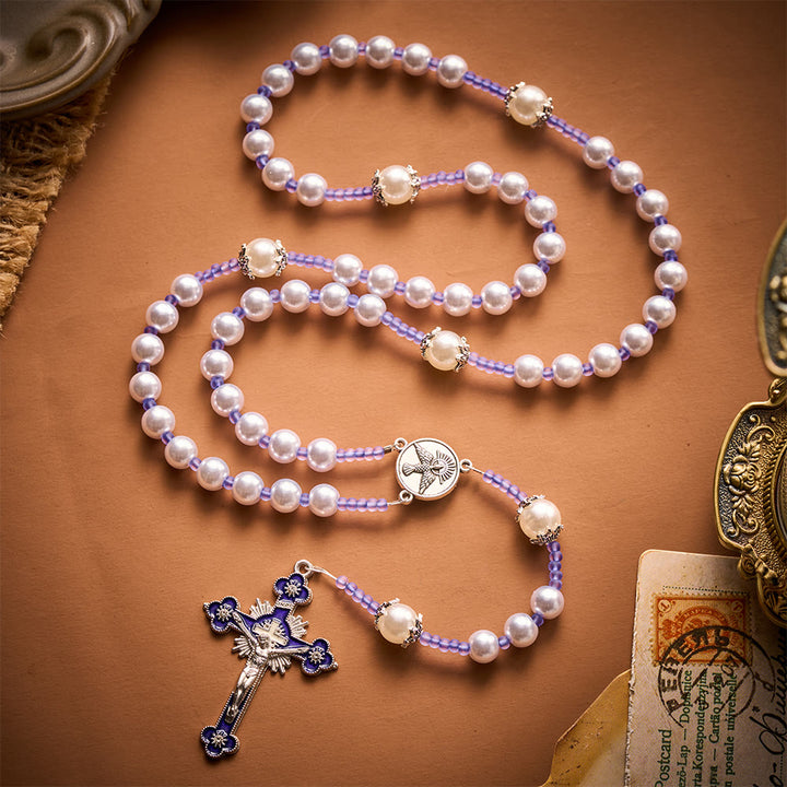 SolaceBeads Purple Pearl Artistic Rosary: Gentle Grace for Your Quiet Prayers - image 2