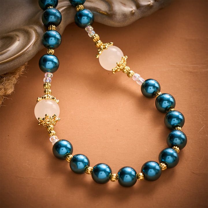 SolaceBeads Peacock‑Blue Pearl Artistic Rosary: Tender Peace for Devout Moments - image 5