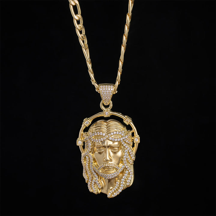 SolaceBeads CZ Jesus Face Pendant Necklace: Divine Light Within Your Heart - image 16