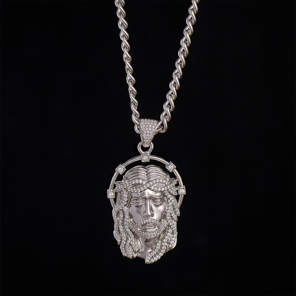 SolaceBeads CZ Jesus Face Pendant Necklace: Divine Light Within Your Heart - image 22