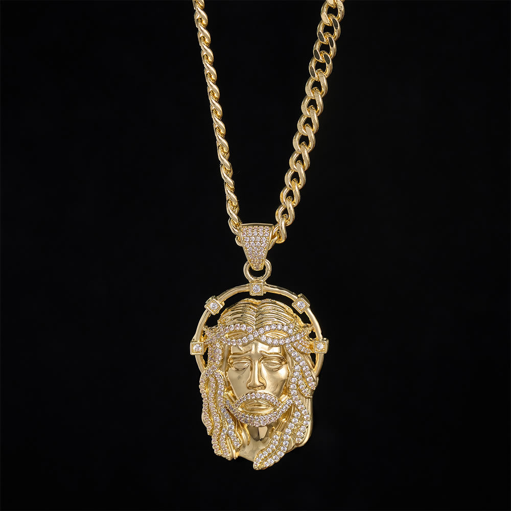 SolaceBeads CZ Jesus Face Pendant Necklace: Divine Light Within Your Heart - image 18