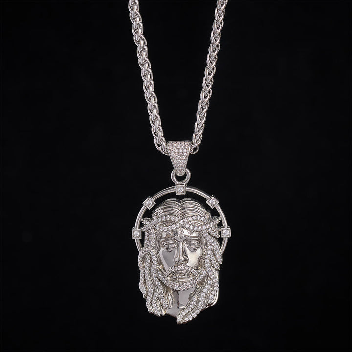 SolaceBeads CZ Jesus Face Pendant Necklace: Divine Light Within Your Heart - image 23