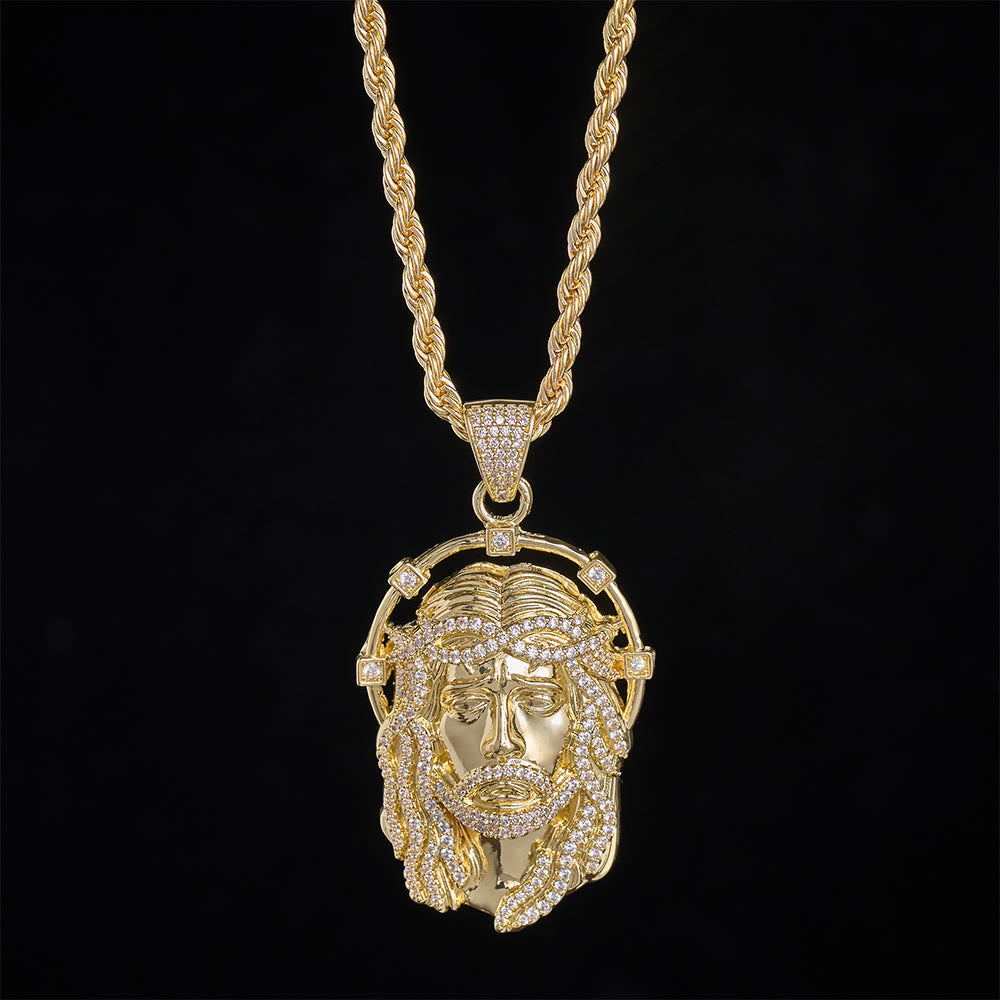 SolaceBeads CZ Jesus Face Pendant Necklace: Divine Light Within Your Heart - image 17
