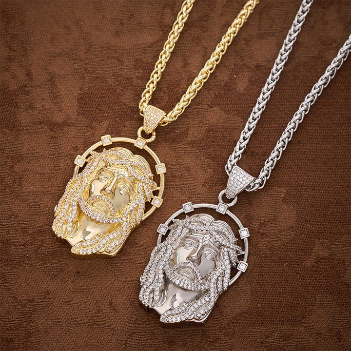 SolaceBeads CZ Jesus Face Pendant Necklace: Divine Light Within Your Heart - image 15