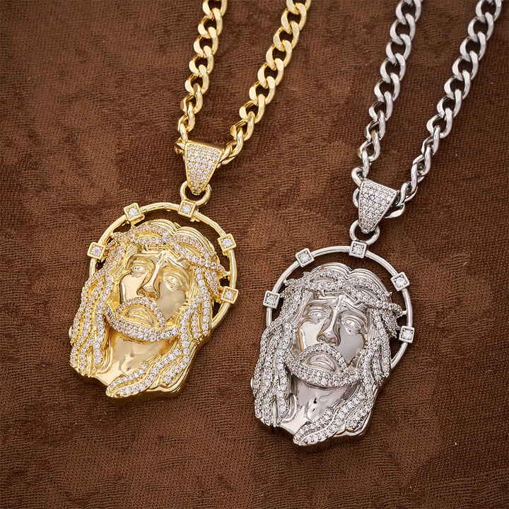 SolaceBeads CZ Jesus Face Pendant Necklace: Divine Light Within Your Heart - image 14