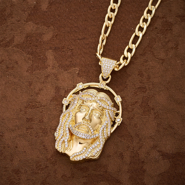SolaceBeads CZ Jesus Face Pendant Necklace: Divine Light Within Your Heart - image 4