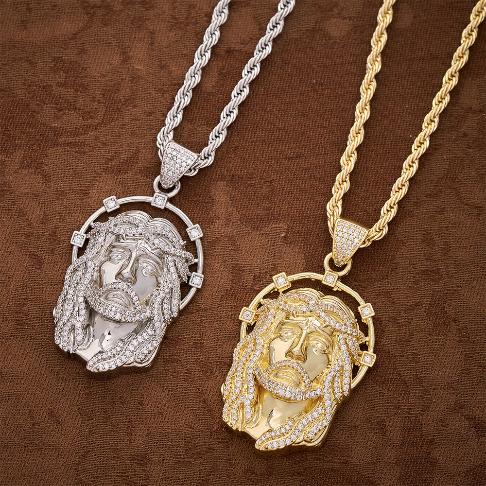SolaceBeads CZ Jesus Face Pendant Necklace: Divine Light Within Your Heart - image 13