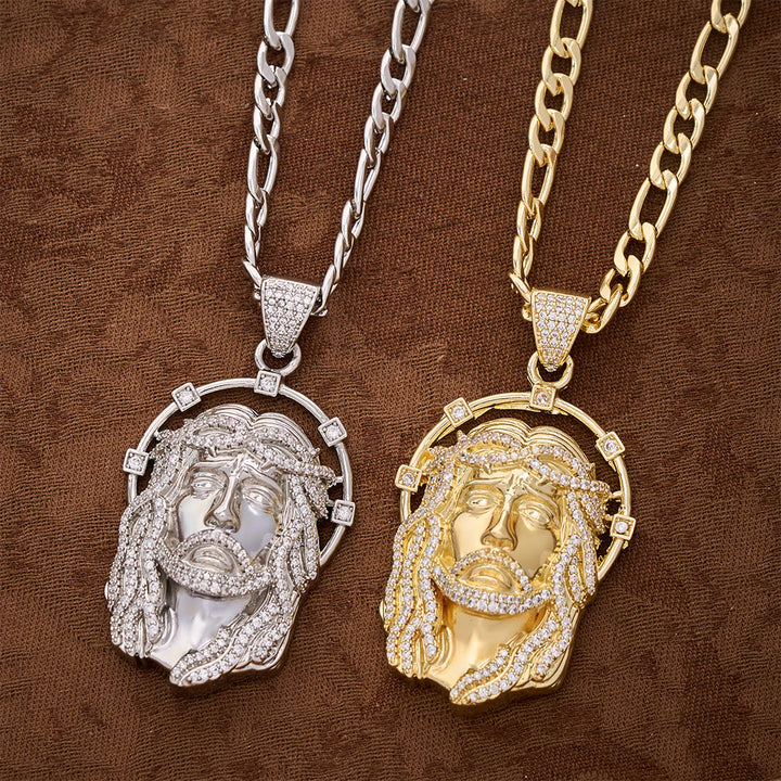 SolaceBeads CZ Jesus Face Pendant Necklace: Divine Light Within Your Heart - image 12