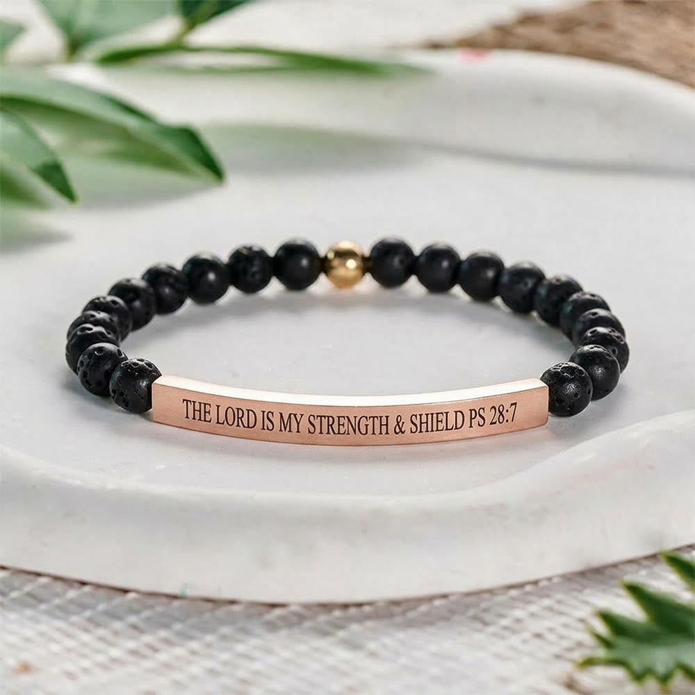 SolaceBeads Faith Lava Stone Bracelet: Sacred Strength for Your Daily Devotion - LavaStone - image 0
