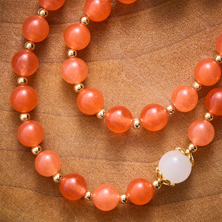 SolaceBeads Orange Carnelian Rosary with Miraculous Medal &amp; Gold Crucifix: Thanksgiving Devotion - image 2