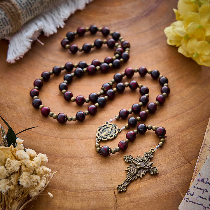 SolaceBeads Bloodstone Rosary With Miraculous Medal &amp; Crucifix: Earthy Warmth for Autumn - image 8