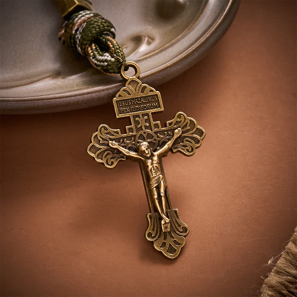 SolaceBeads Gold Beads Artistic Rosary With Archangel Centerpiece &amp; Crucifix: Timeless Shield - image 5