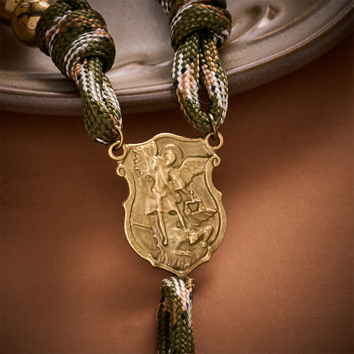 SolaceBeads Gold Beads Artistic Rosary With Archangel Centerpiece &amp; Crucifix: Timeless Shield - image 3