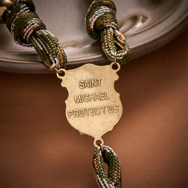 SolaceBeads Gold Beads Artistic Rosary With Archangel Centerpiece &amp; Crucifix: Timeless Shield - image 4