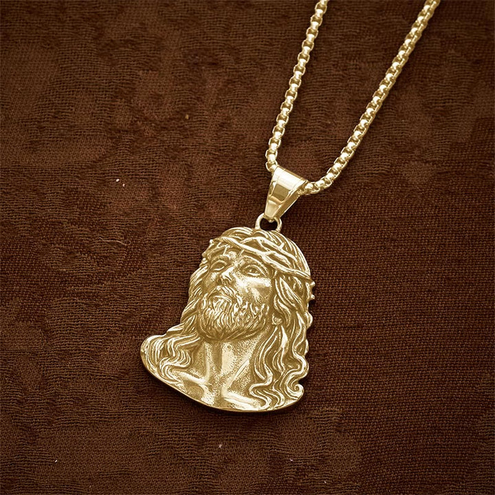 SolaceBeads Jesus Head Pendant Necklace With Crown of Thorns: Sacred Devotion in Vintage Grain - image 7