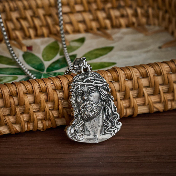 SolaceBeads Jesus Head Pendant Necklace With Crown of Thorns: Sacred Devotion in Vintage Grain - image 8