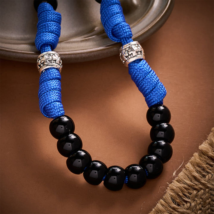 SolaceBeads Black Beads &amp; St.Michael Medal Artistic Rosary: Guarding Your Daily Prayer - image 3