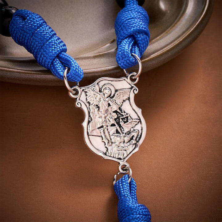 SolaceBeads Black Beads &amp; St.Michael Medal Artistic Rosary: Guarding Your Daily Prayer - image 4