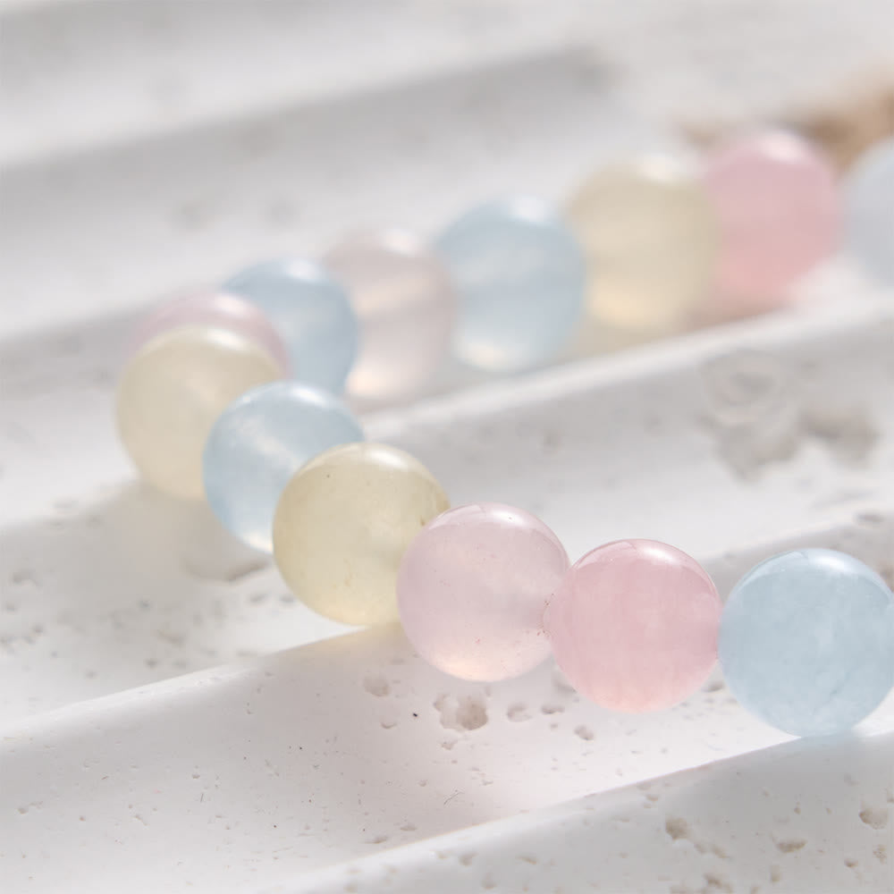 SolaceBeads Morganite Chalcedony Bracelet: Daughter of the King. Psalm 45:13, Blessed with Grace - image 4