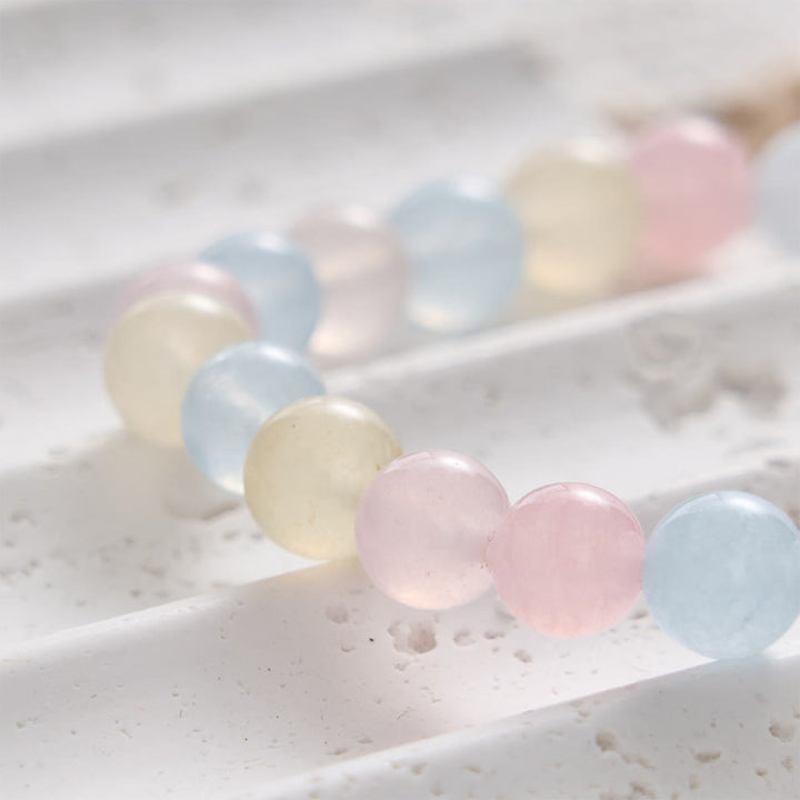 SolaceBeads Morganite Chalcedony Bracelet: Daughter of the King. Psalm 45:13, Blessed with Grace - image 4