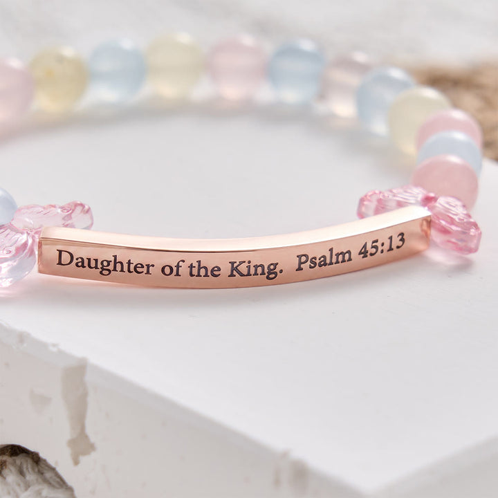 SolaceBeads Morganite Chalcedony Bracelet: Daughter of the King. Psalm 45:13, Blessed with Grace - image 3