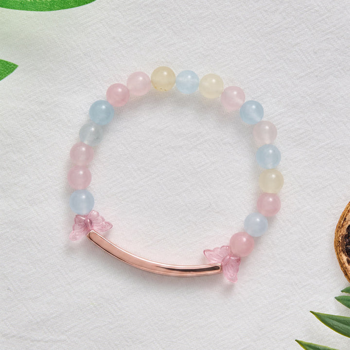 SolaceBeads Morganite Chalcedony Bracelet: Daughter of the King. Psalm 45:13, Blessed with Grace - image 5