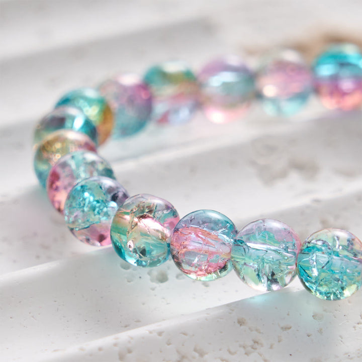 SolaceBeads Blue-Pink-Yellow Glass Beads Bracelet: Be strong and courageous, New Term Strength - image 4