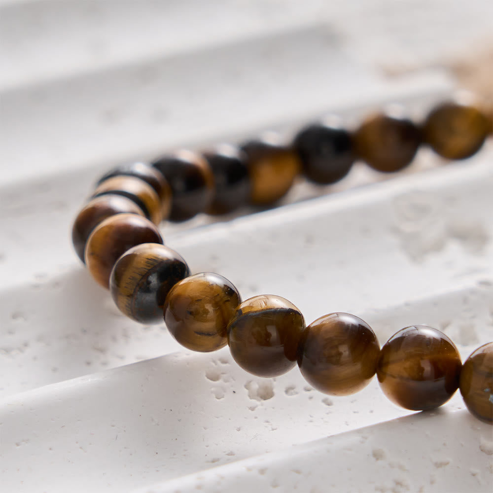 SolaceBeads Tiger Eye Beads Bracelet: WITH GOD ALL THINGS ARE POSSIBLE Matthew 19:26, Fearless Faith - image 4
