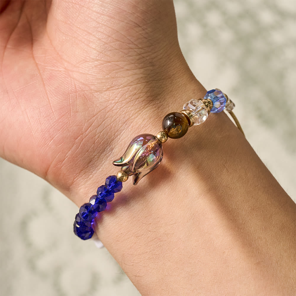SolaceBeads Story‑of‑Jesus Multi‑Color Faceted Crystal Woven Bracelet: Narrative Devotional Jewelry - image 1