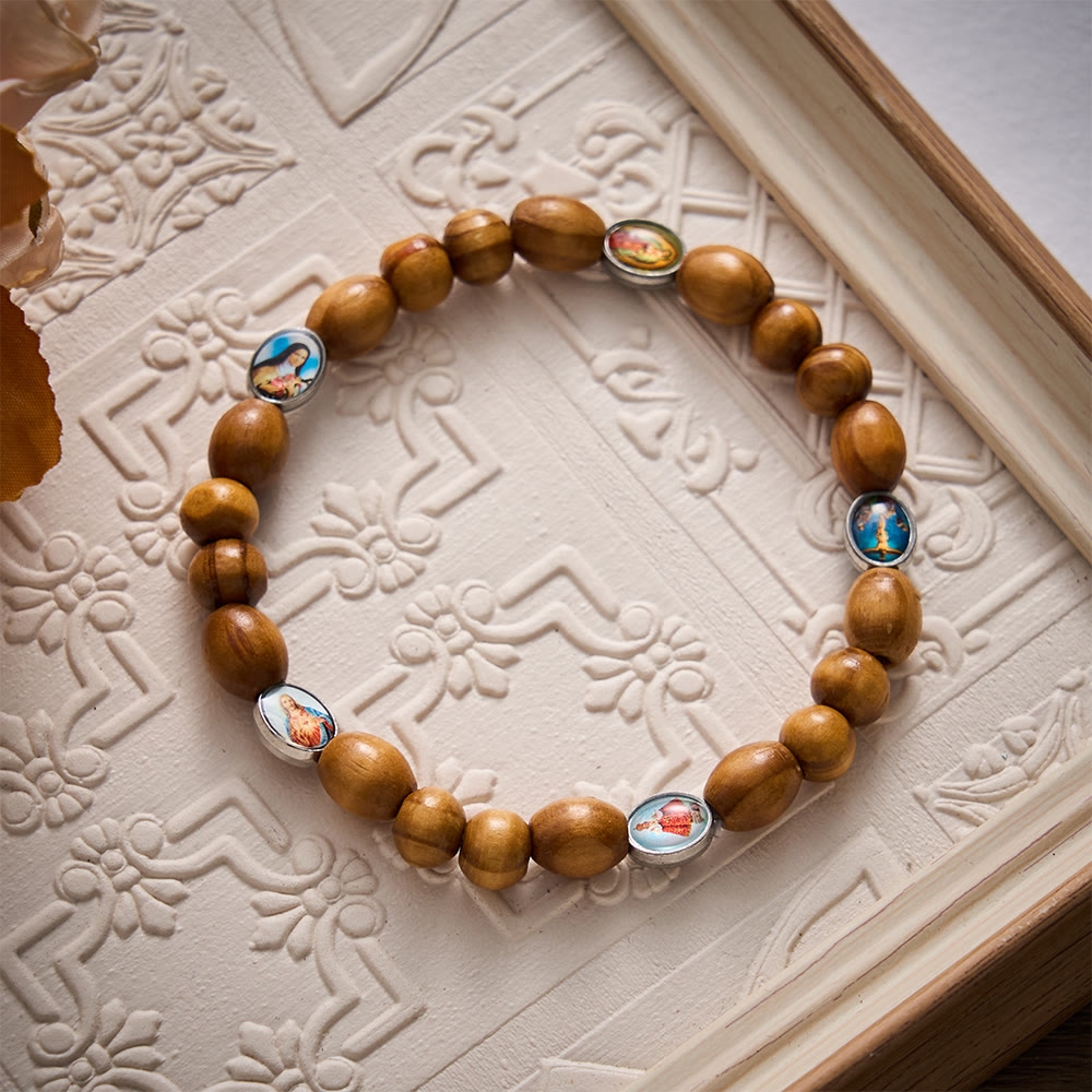 SolaceBeads Pine Wood Rosary Bracelet: Sacred Icons for Quiet Devotion - image 2
