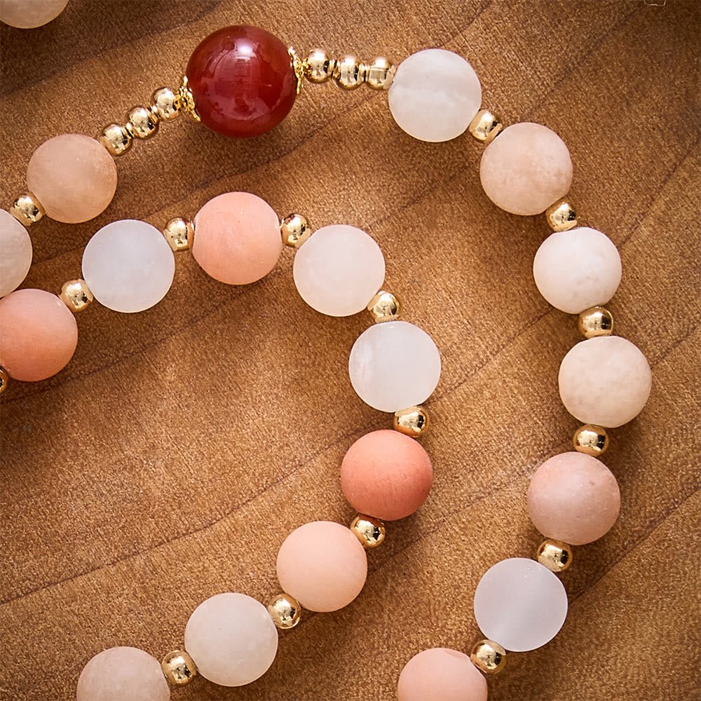 SolaceBeads Pink Aventurine Rosary With Miraculous Medal &amp; Crucifix: Thanksgiving in Autumn Hues - image 2
