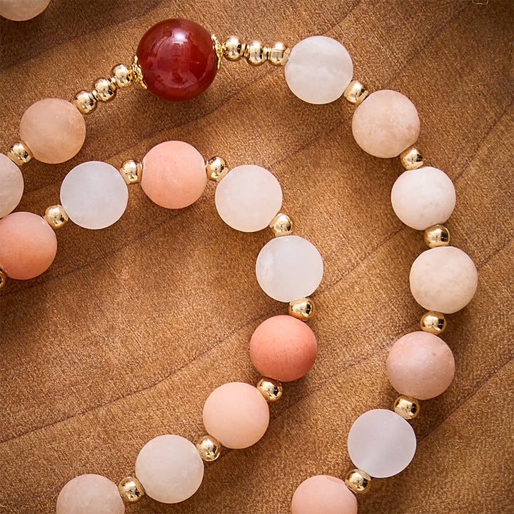 SolaceBeads Pink Aventurine Rosary With Miraculous Medal &amp; Crucifix: Thanksgiving in Autumn Hues - image 2