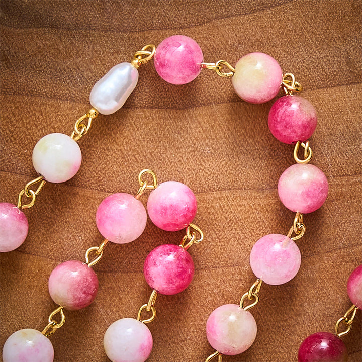 SolaceBeads Watermelon Jade Stone Rosary With Guadalupe Center &amp; Crucifix: Warmth in Harvest Tones - image 2