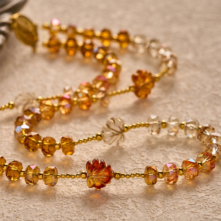 SolaceBeads Golden Brown Crystal Rosary With Miraculous Medal, Crucifix: Glory in Autumn Amber Light - image 2
