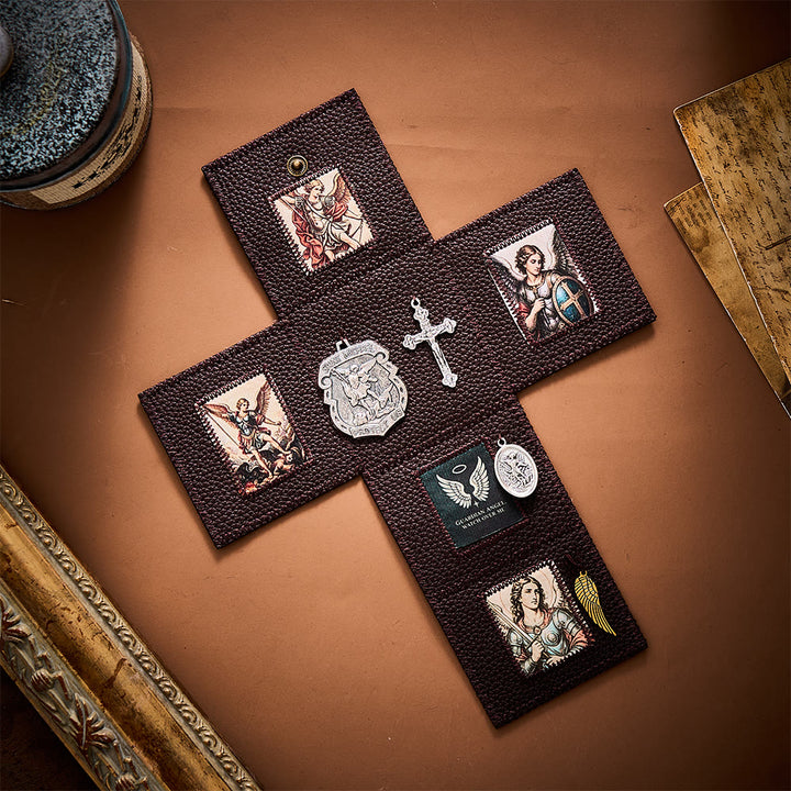 SolaceBeads Portable Amulet: Foldable Pocket Shrine Altar with St. Michael Medal - image 1