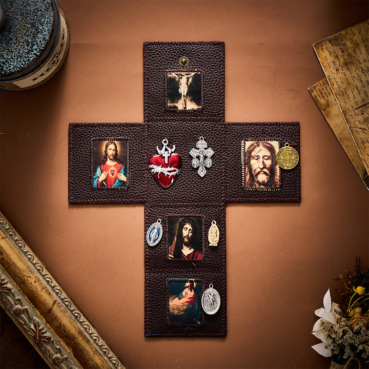 SolaceBeads Sacred Heart Portable Amulet:  Foldable Pocket Shrine Kit Travel Prayer Altar - Jesus - image 0
