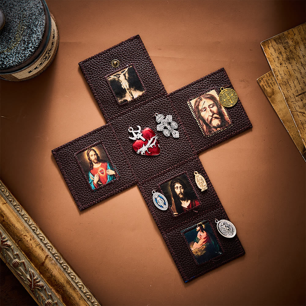 SolaceBeads Sacred Heart Portable Amulet:  Foldable Pocket Shrine Kit Travel Prayer Altar - image 1