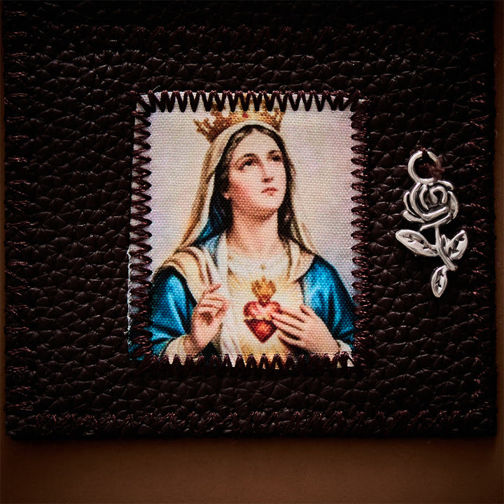 SolaceBeads Foldable Leather Portable Amulet: Immaculate Heart of Mary Altar, Carry Grace &amp; Peace - image 7