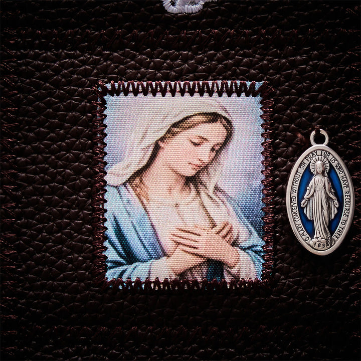 SolaceBeads Foldable Leather Portable Amulet: Immaculate Heart of Mary Altar, Carry Grace &amp; Peace - image 6