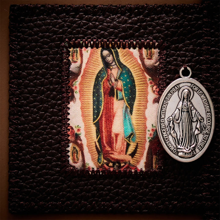 SolaceBeads Foldable Leather Portable Amulet: Immaculate Heart of Mary Altar, Carry Grace &amp; Peace - image 3