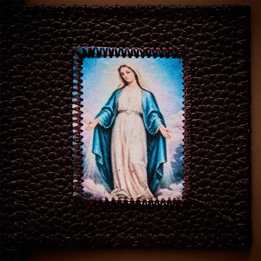 SolaceBeads Foldable Leather Portable Amulet: Immaculate Heart of Mary Altar, Carry Grace &amp; Peace - image 4