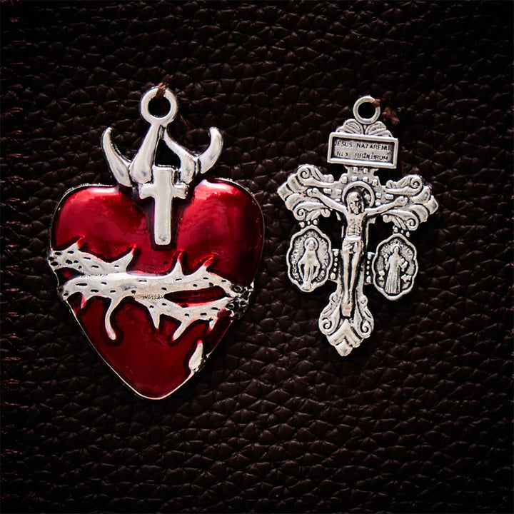 SolaceBeads Foldable Leather Portable Amulet, Sacred Heart Altar: Keep Faith With You Wherever You Pray - image 5