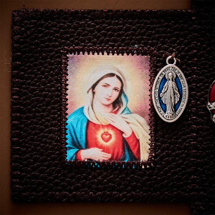 SolaceBeads Foldable Leather Portable Amulet, Sacred Heart Altar: Keep Faith With You Wherever You Pray - image 3