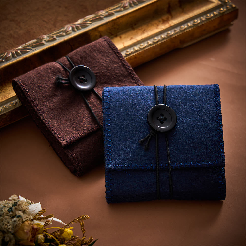 SolaceBeads Blue &amp; Brown Portable Amulet Felt Foldable Pocket Shrine Travel Prayer Altar Oratorio Kit - image 2